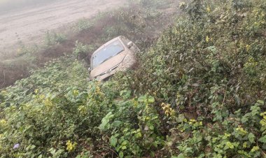 हादसा: कार खाई में पलटी भाई-बहन की मौत, चार घायल