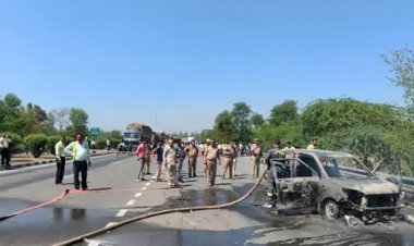 कार में लगी आग, तला बड़ा हादसा, ऐसे पाया काबू