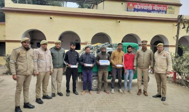 मीरगंज पुलिस ने पांच चोर पकड़े