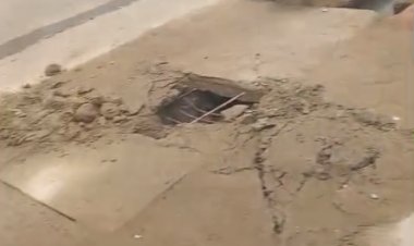 स्लैब फाड़कर निकला भ्रष्टाचार