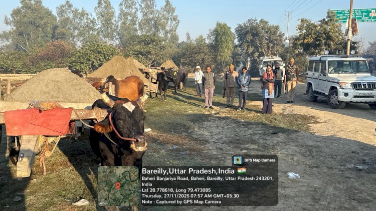 बहेड़ी में अवैध खनन पर कार्रवाई