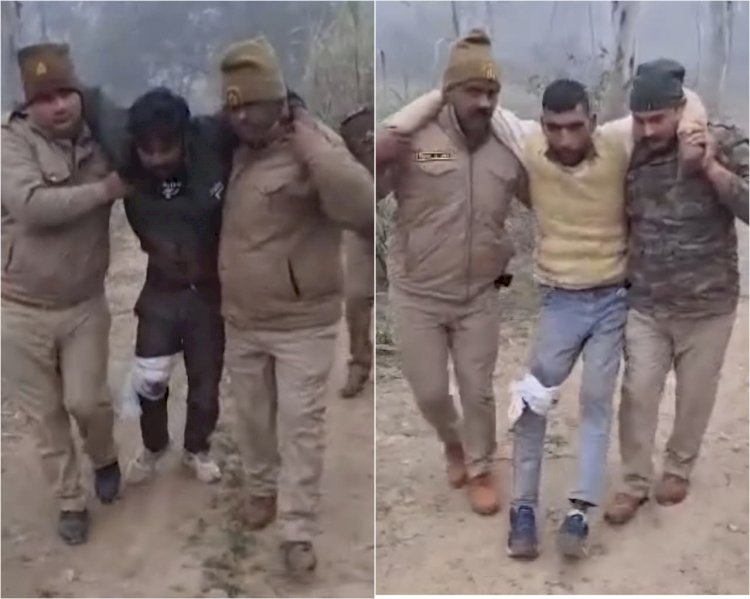 पुलिस मुठभेड़ में लुटेरे गिरफ्तार