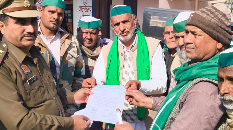 शाही में किसान यूनियन का धरना, युवक हत्याकांड के खुलासे की मांग