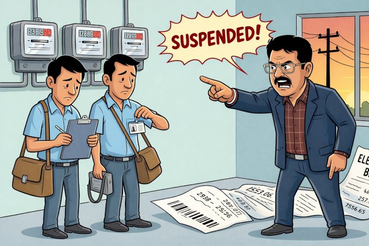 बिजली बिलों की लापरवाही पर चला डंडा