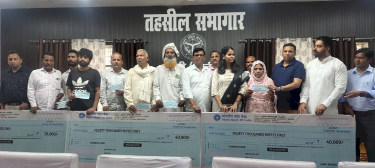 बहेड़ी में गेहूं अग्निकांड पीड़ित किसानों को मिली बड़ी राहत