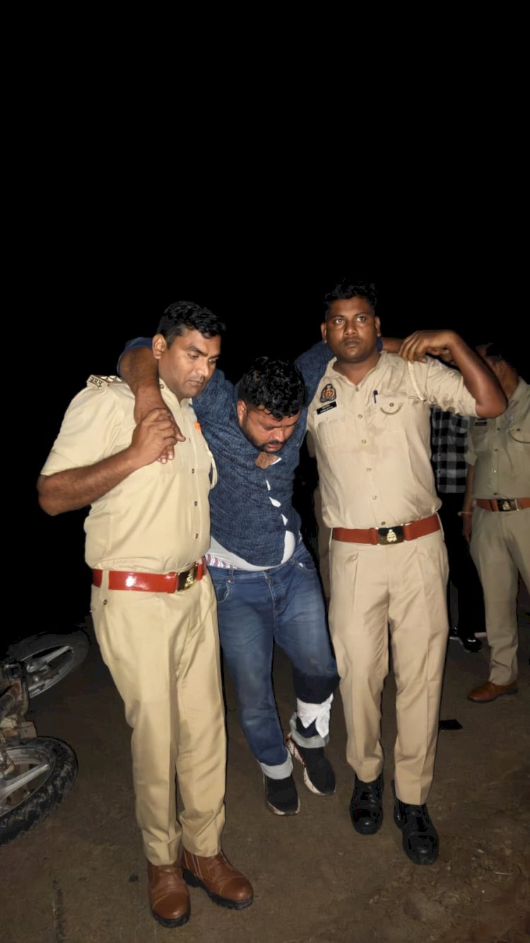 मवाना में पुलिस मुठभेड़, पैर में गोली लगने से बदमाश गिरफ्तार